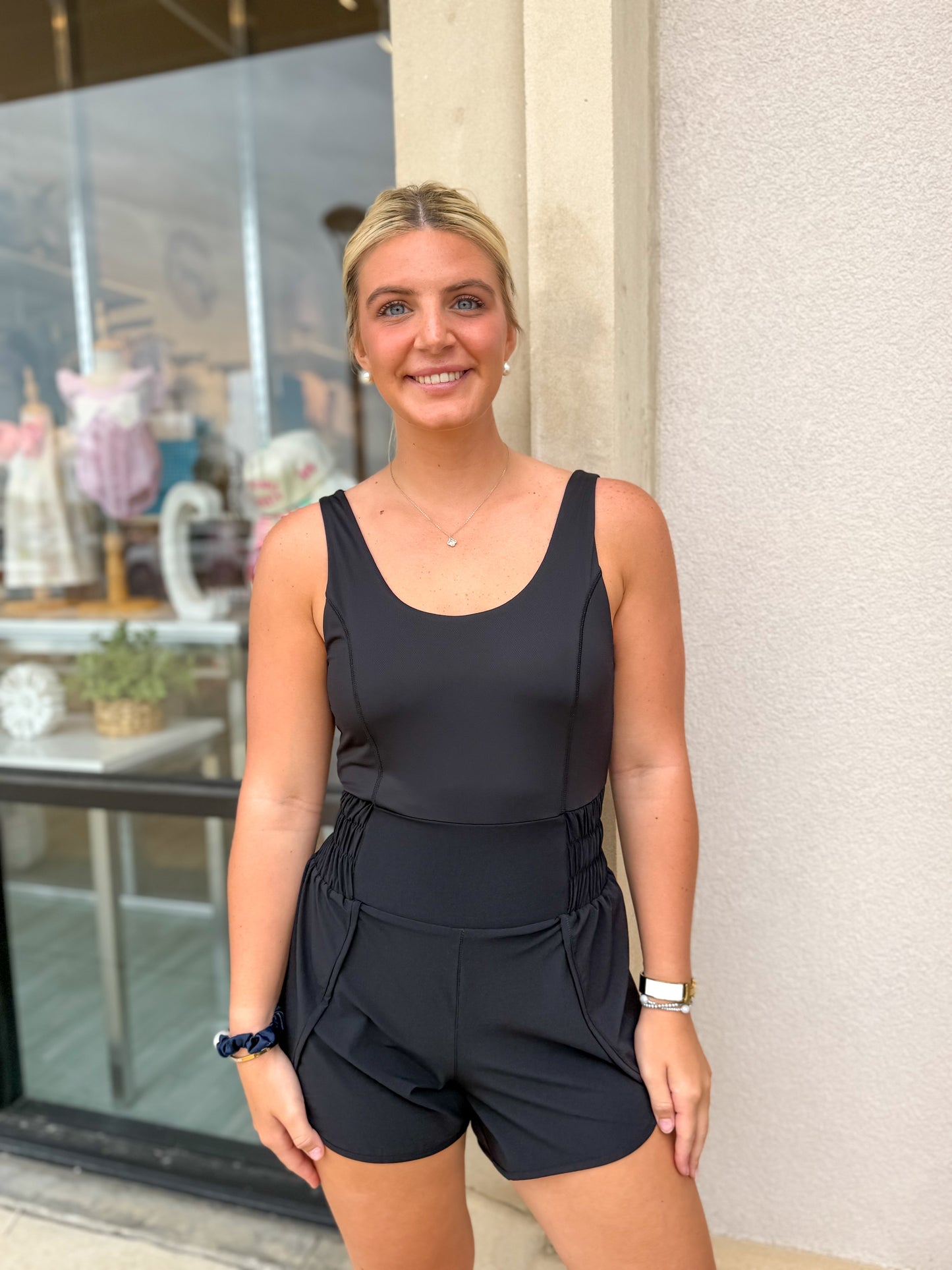 Black active romper