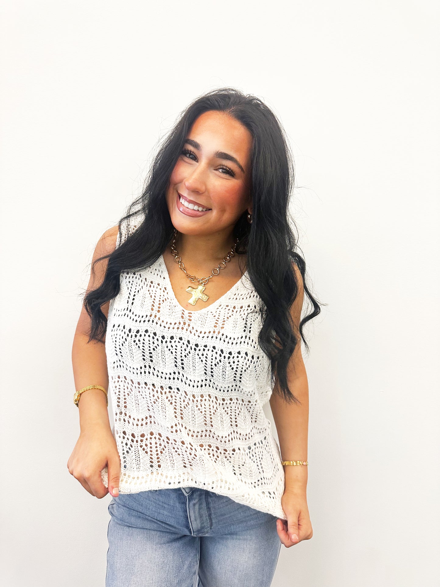 Cream Sweater Tank