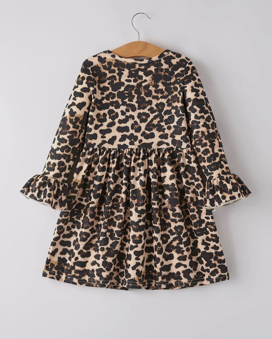 Pumpkin leopard print ruffle