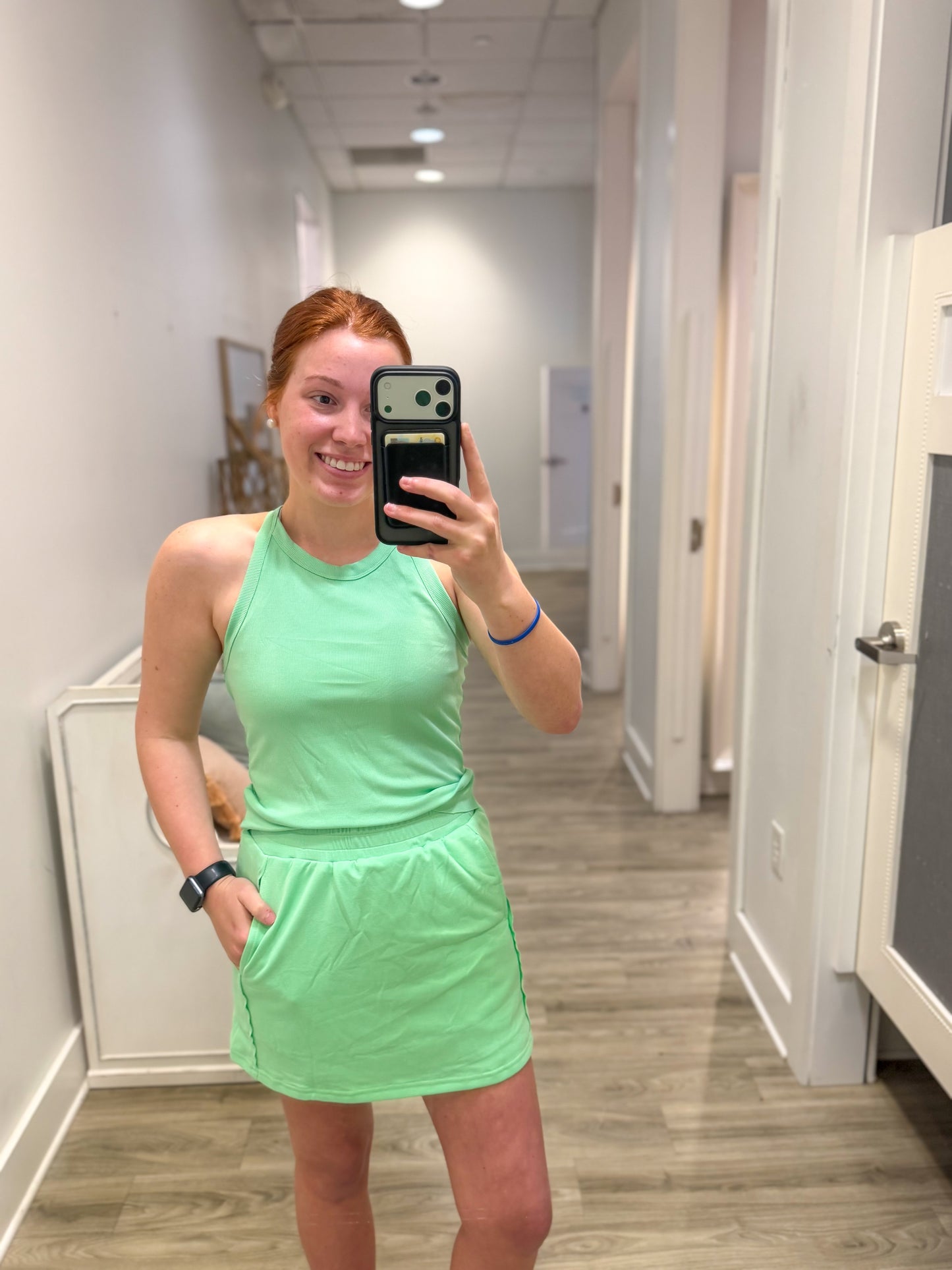 Blue tank skort set