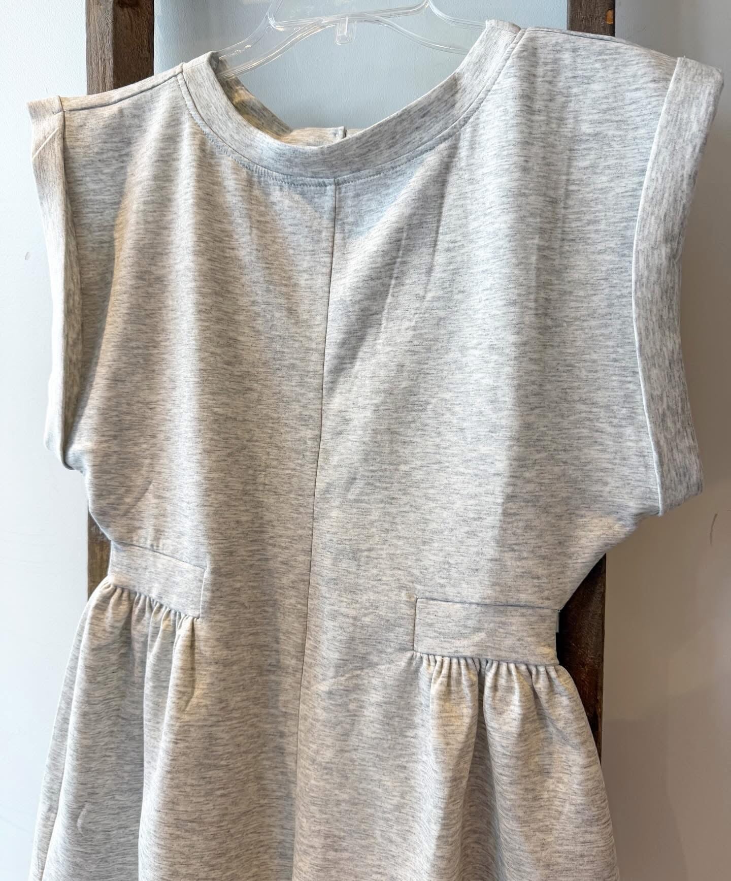 Scuba Open Back Romper- Heather Grey