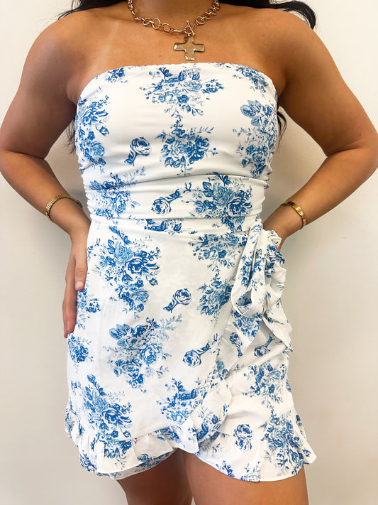 Blue Floral Romper