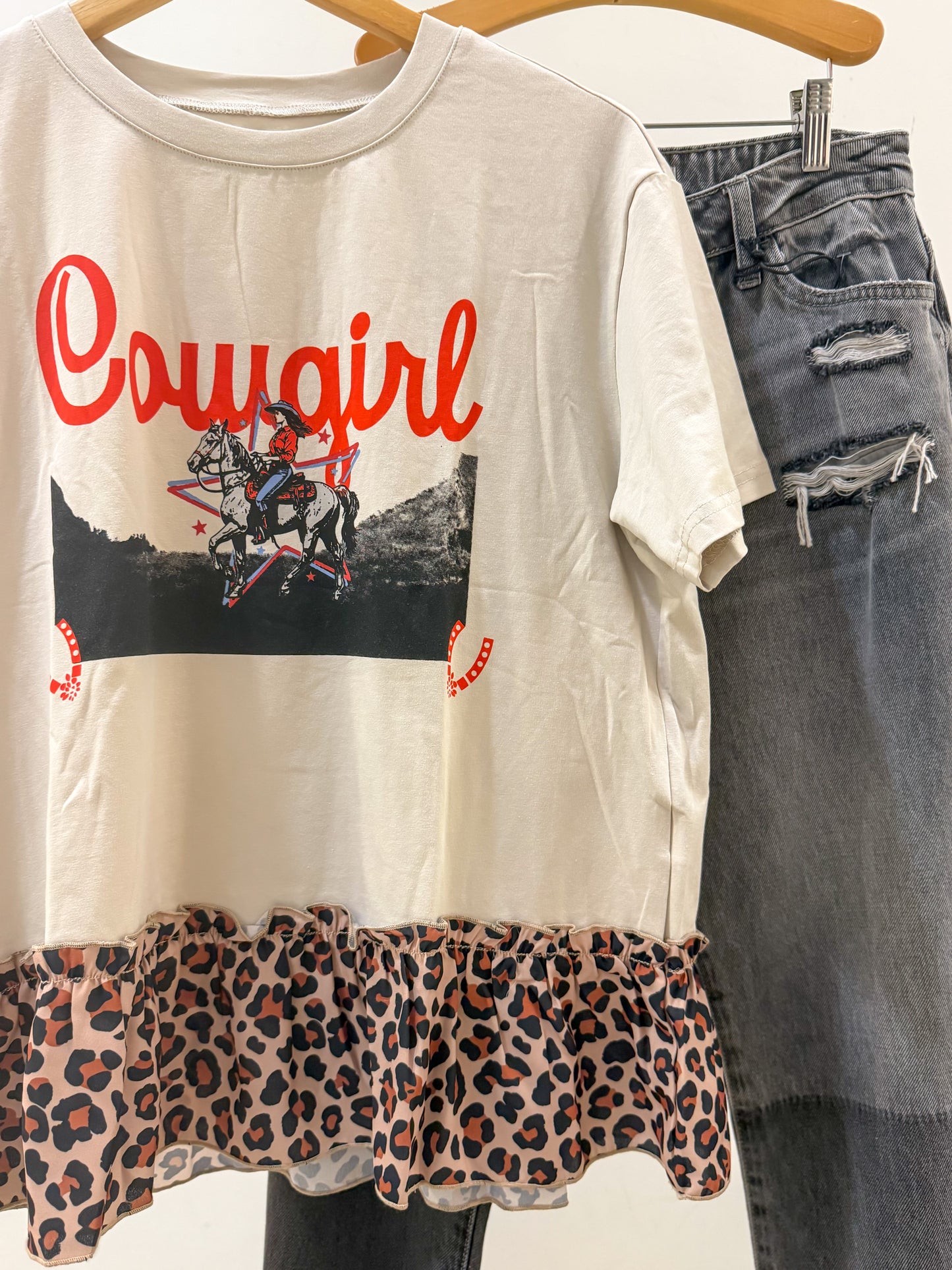 Cowgirl leopard shirt