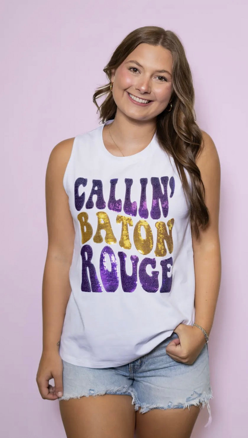 Callin’ Baton Rouge Sequin Tank