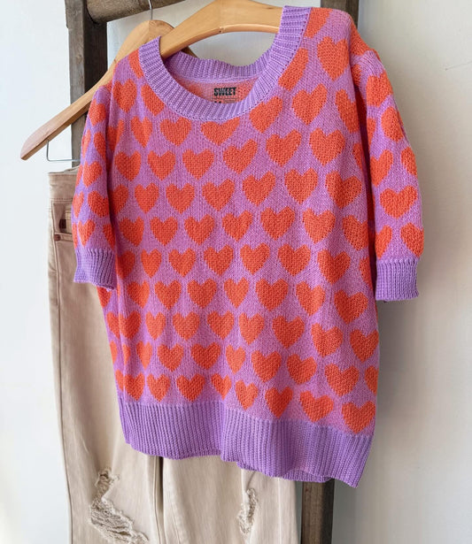 Orange heart sweater