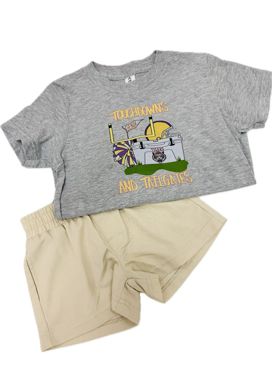 Gray touchdowns and tailgates tee