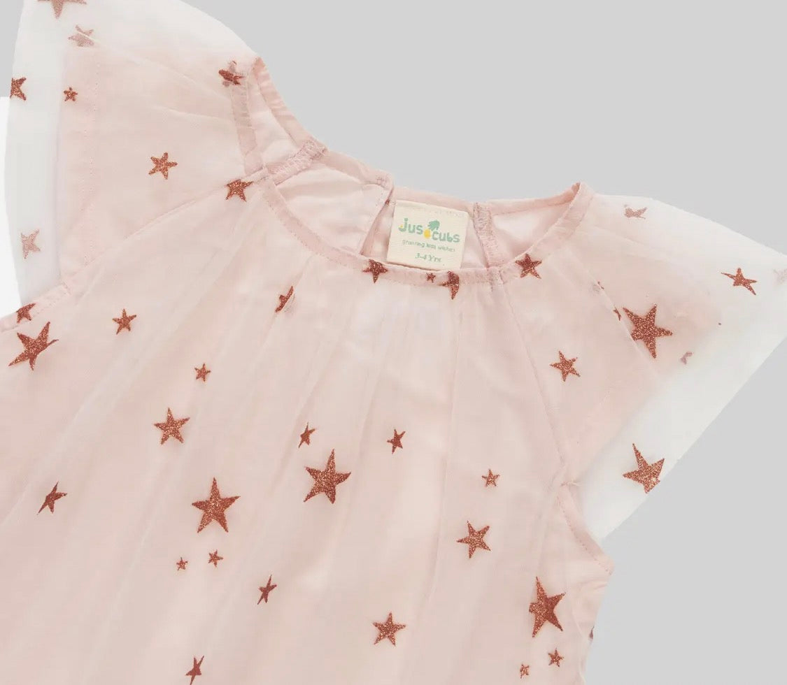 Starry Tulle Sleeveless -Peach