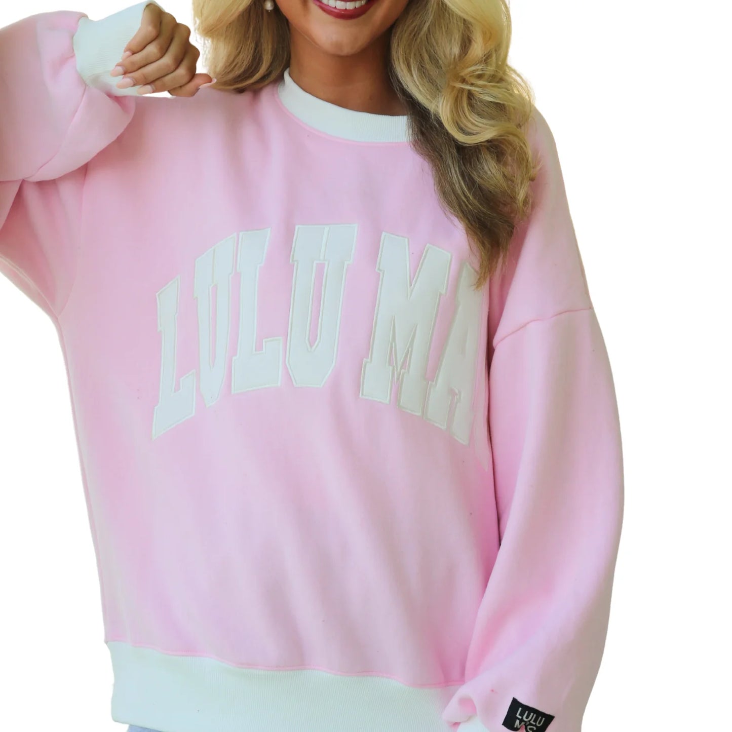 Pink/ White- Stitch Lulu Mac Pullover