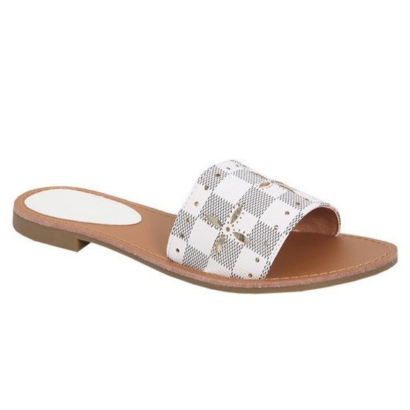 Ladies Checkered Slides