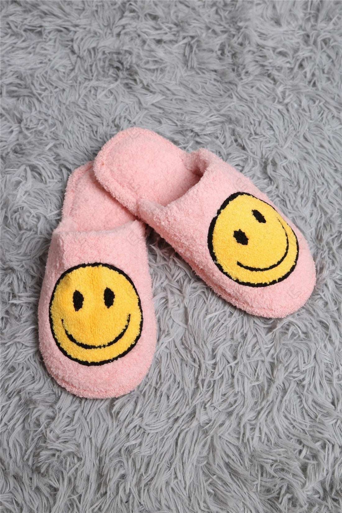 Adult Pink Smiley Slippers