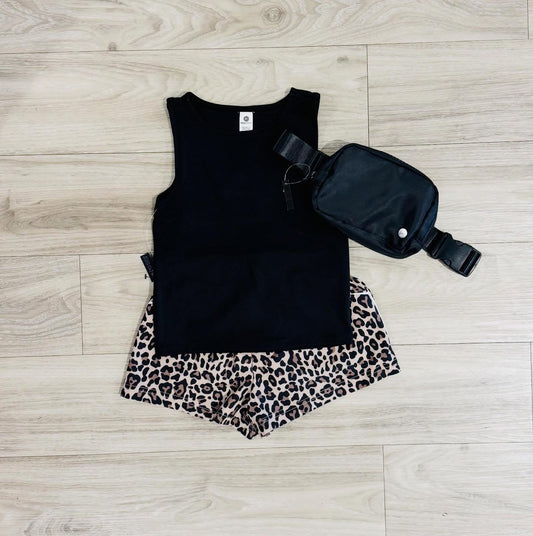 Girls Tank- Leopard Short Combo