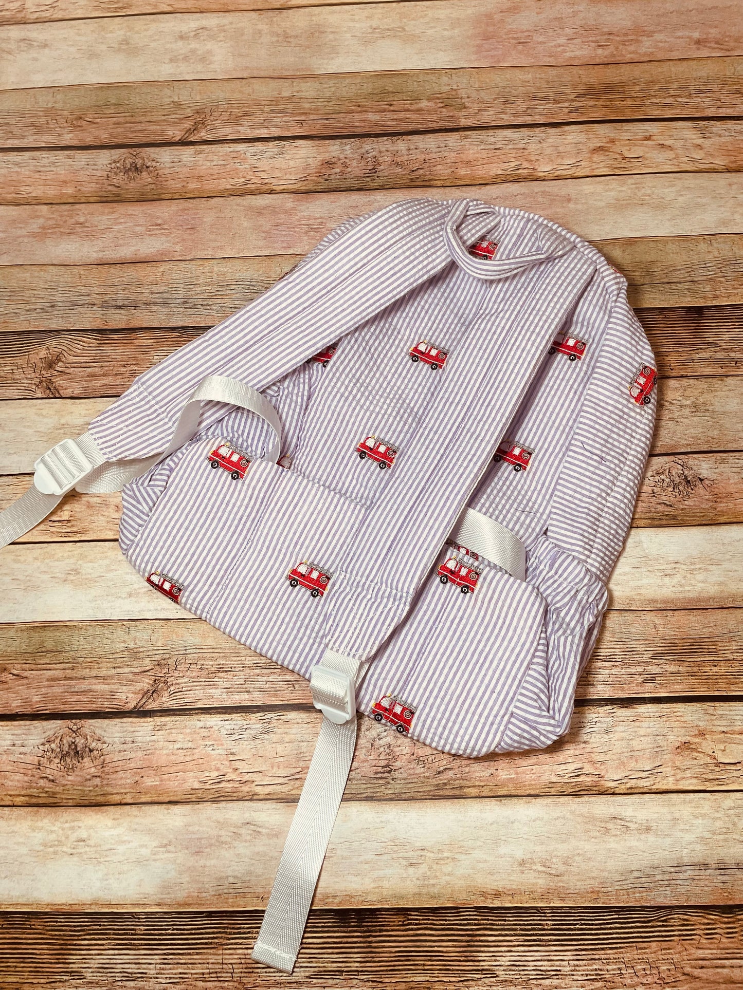 Purple Firetruck Book Sack