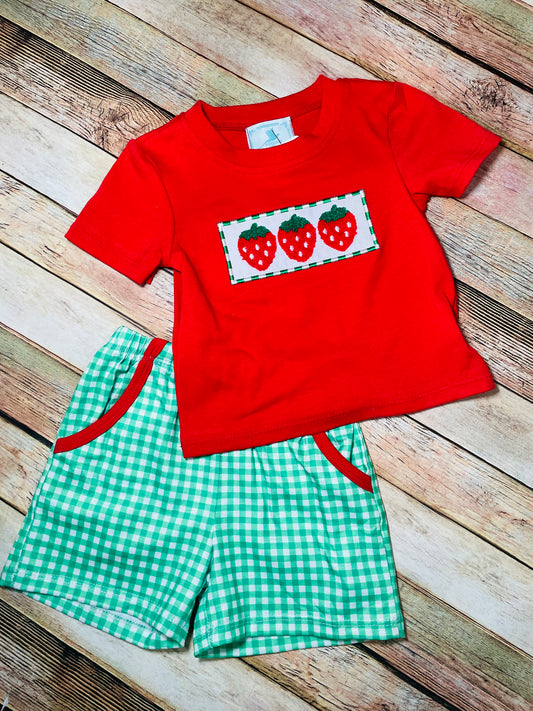 Boys Strawberry French Knot Set