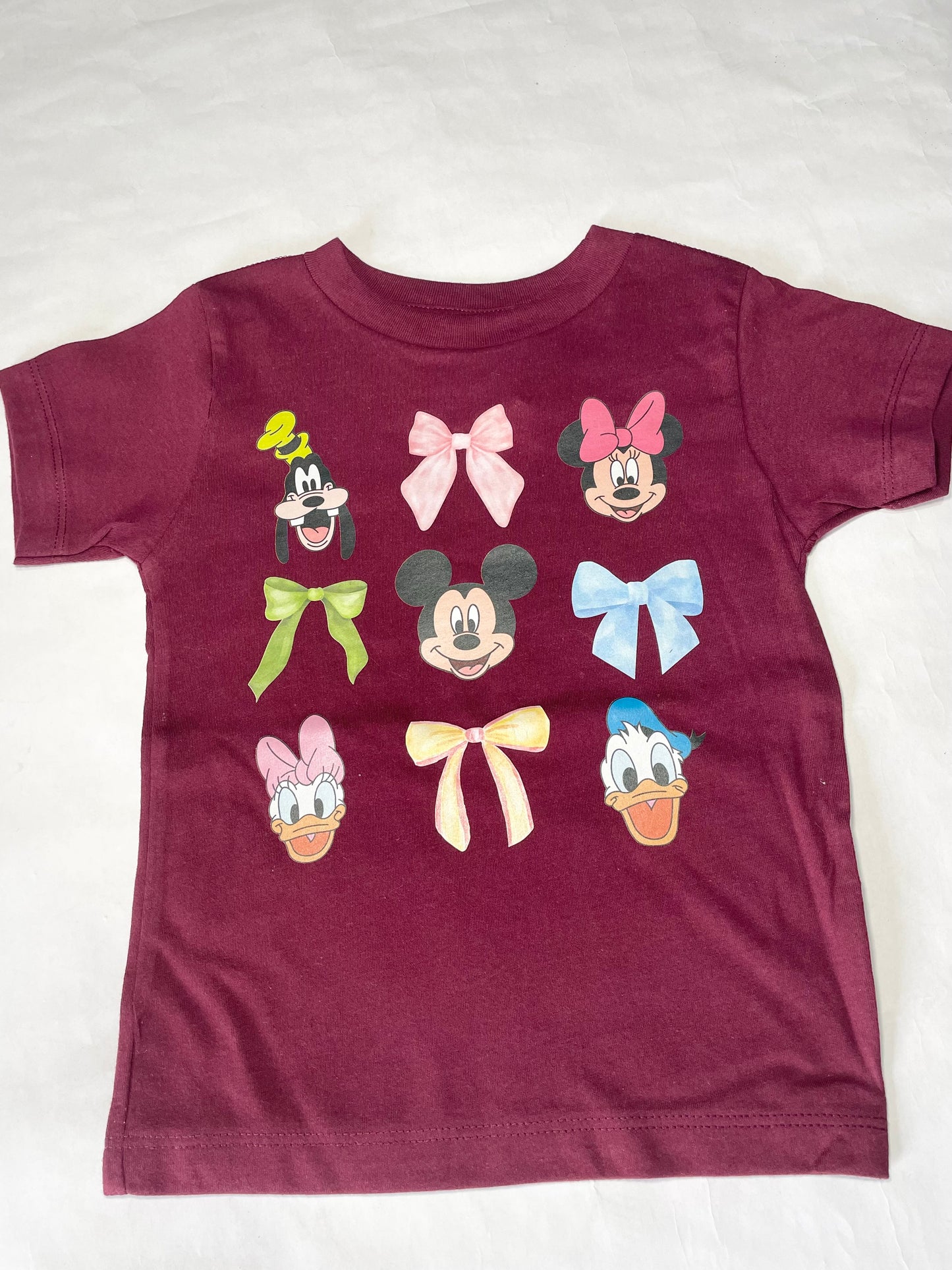Maroon "mouse crew" t-shirt