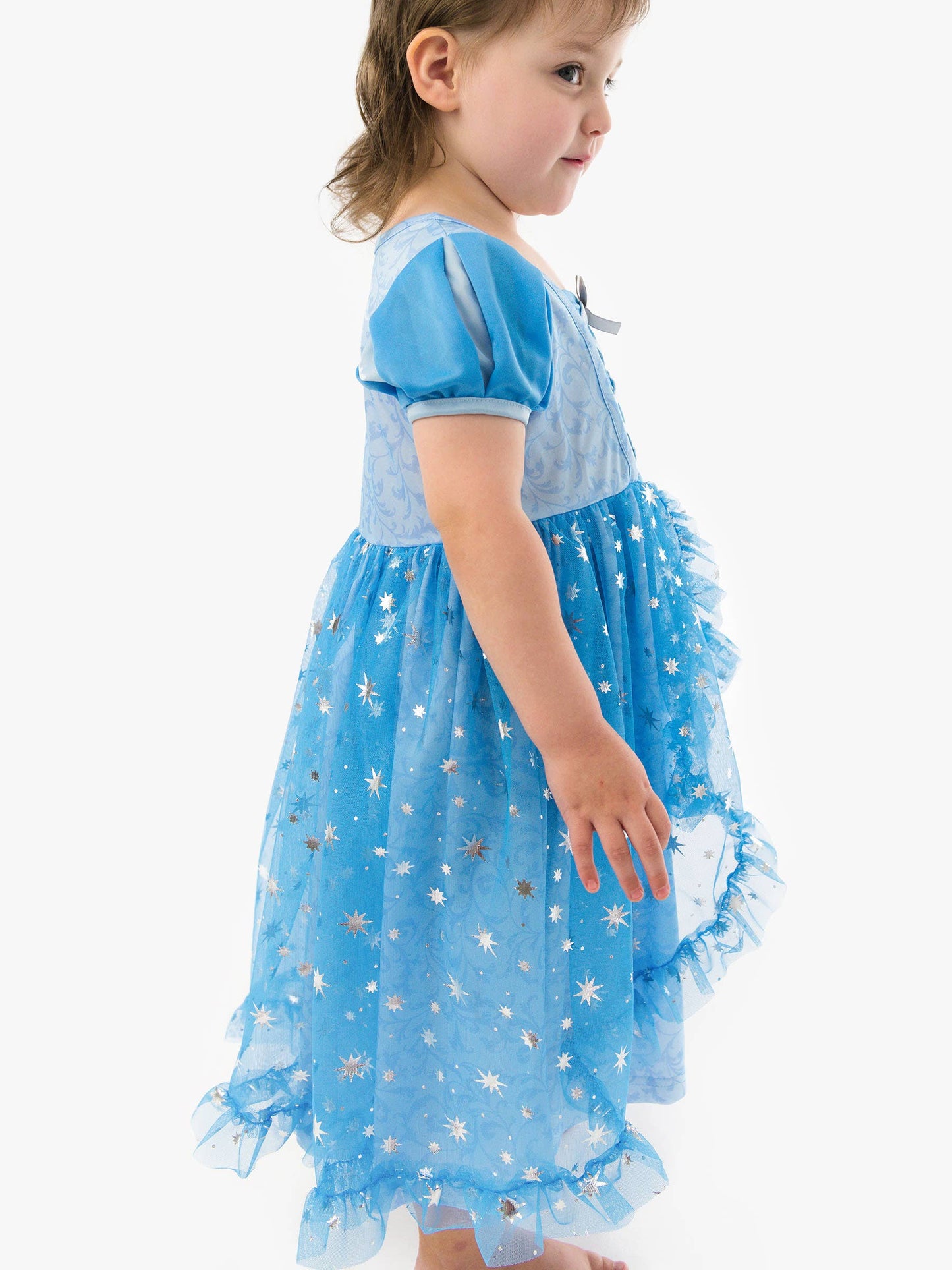 SoftSnooze™ Girls Crystal Blue Princess Bow Dress-Up Nightgown