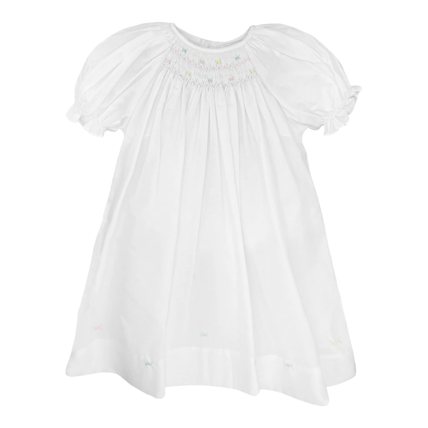 Daygown with Raglan Sleeves and Embroidered Hem: Lavender / Preemie