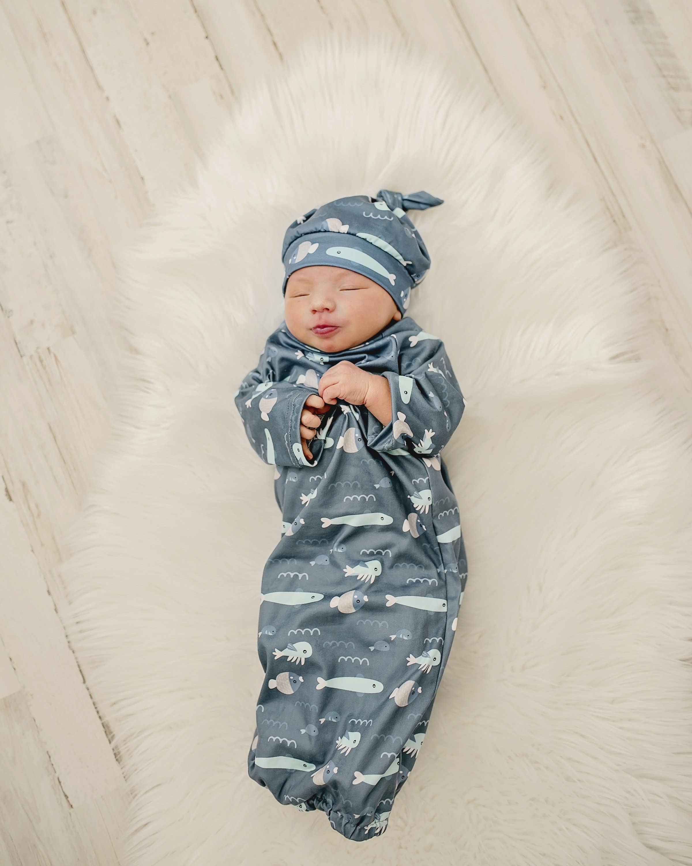 Infant Fish Baby Gown and Hat Set – Cassandi's