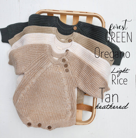 Baby Knit Romper Romper neutral knits Baby clothes Elliot