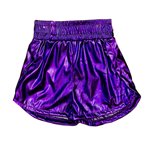 Purple Metallic Kid Shorts