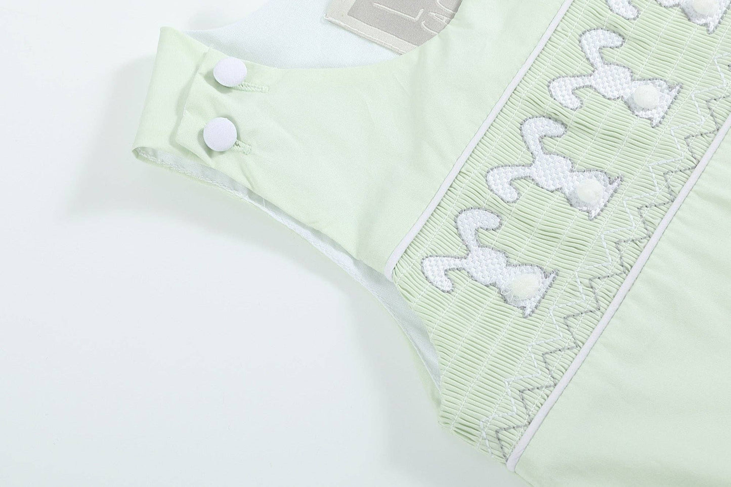 Honeydew Green Bunny Smocked bishp dress