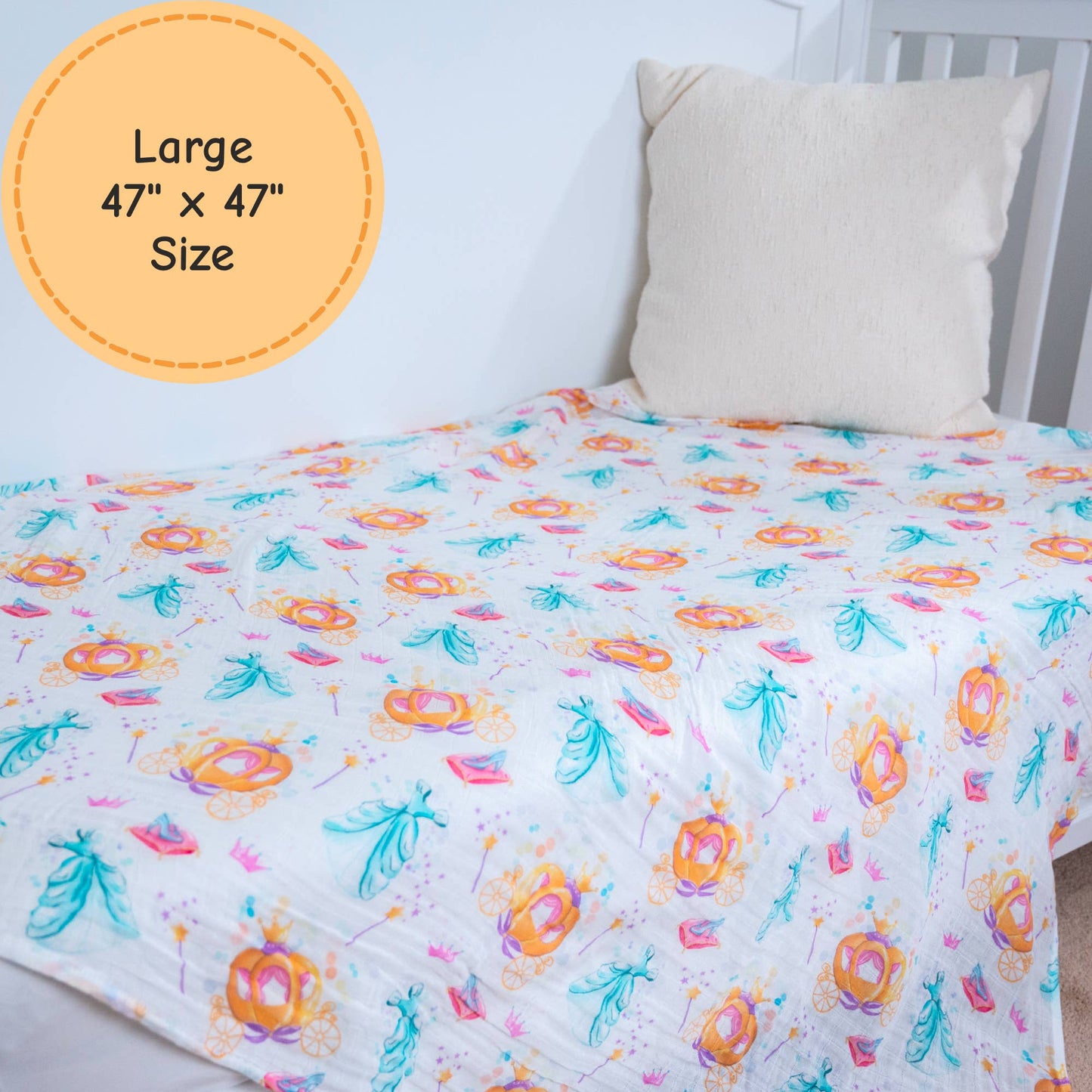 Glass Slipper Baby Muslin Swaddle Blanket