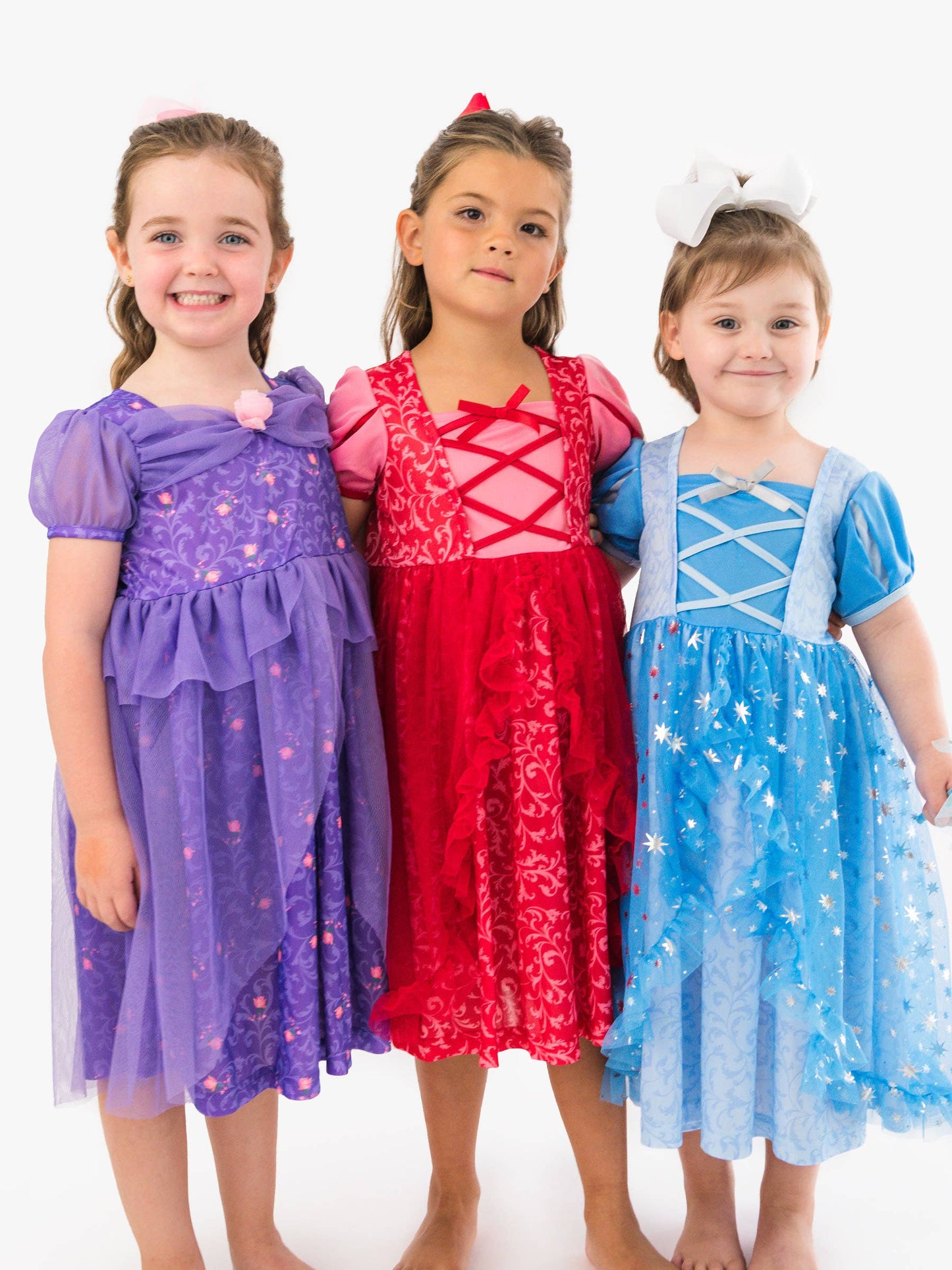 SoftSnooze™ Girls Crystal Blue Princess Bow Dress-Up Nightgown