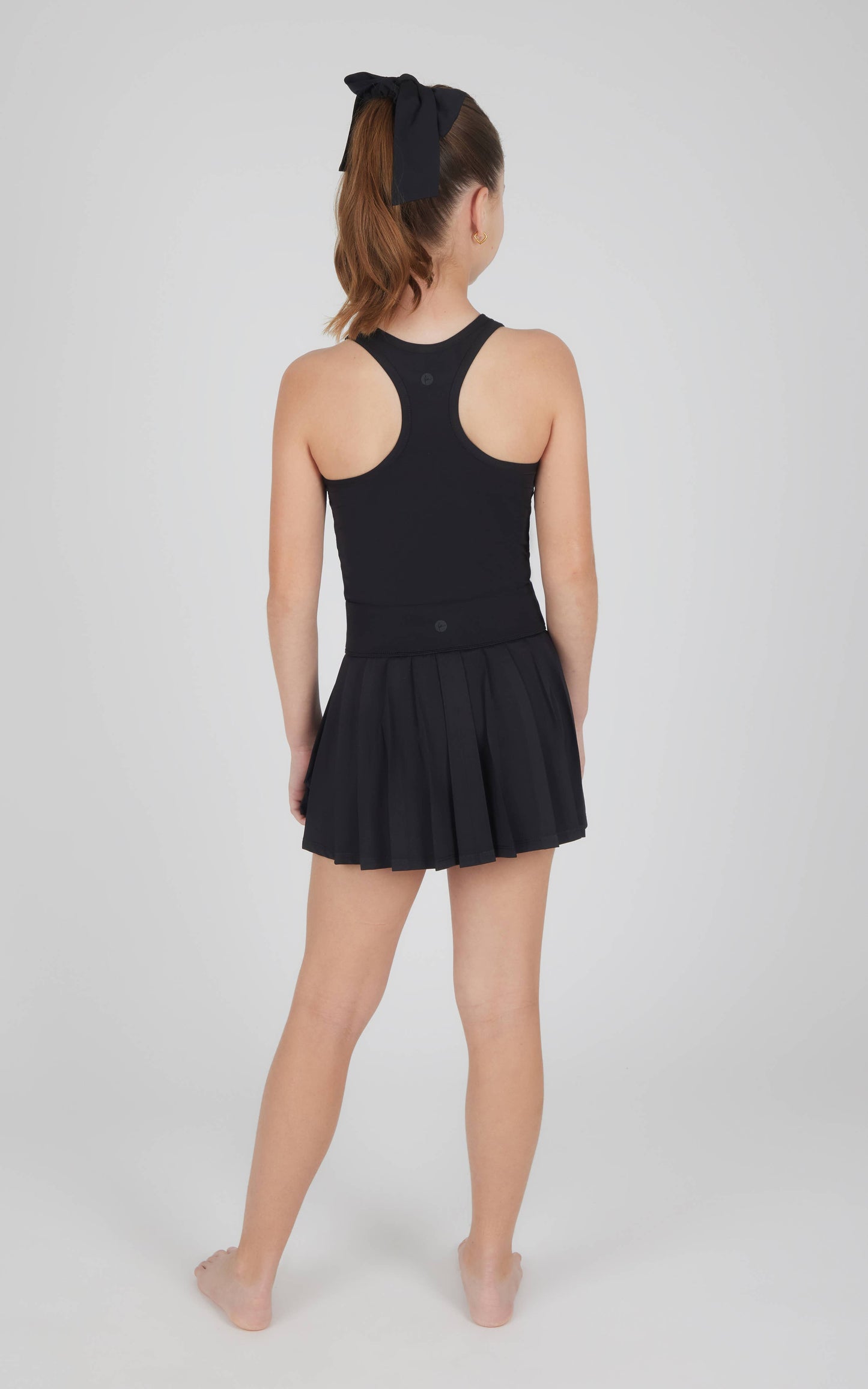 Girls Racerback Tank, Pleated Skort, and Scrunchie Bow Set