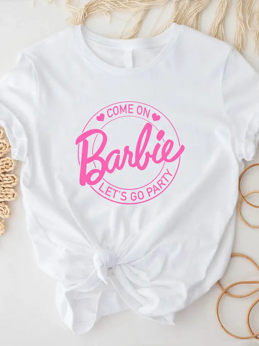 Come on Barbie Adult Graphic Tee- White
