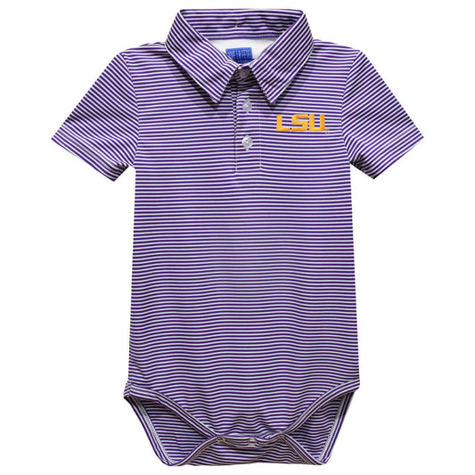 Louisiana State University Tigers EmbroideStripe Polo Onesie