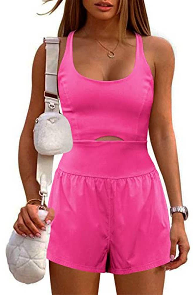 Summer Yoga Sportswear Plain One Piece Romper ZK1252