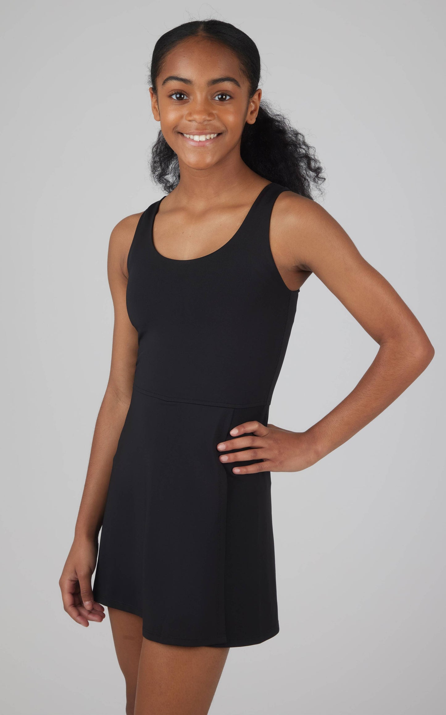 Girls Athletic Active Tennis Dress with Inner Shorts