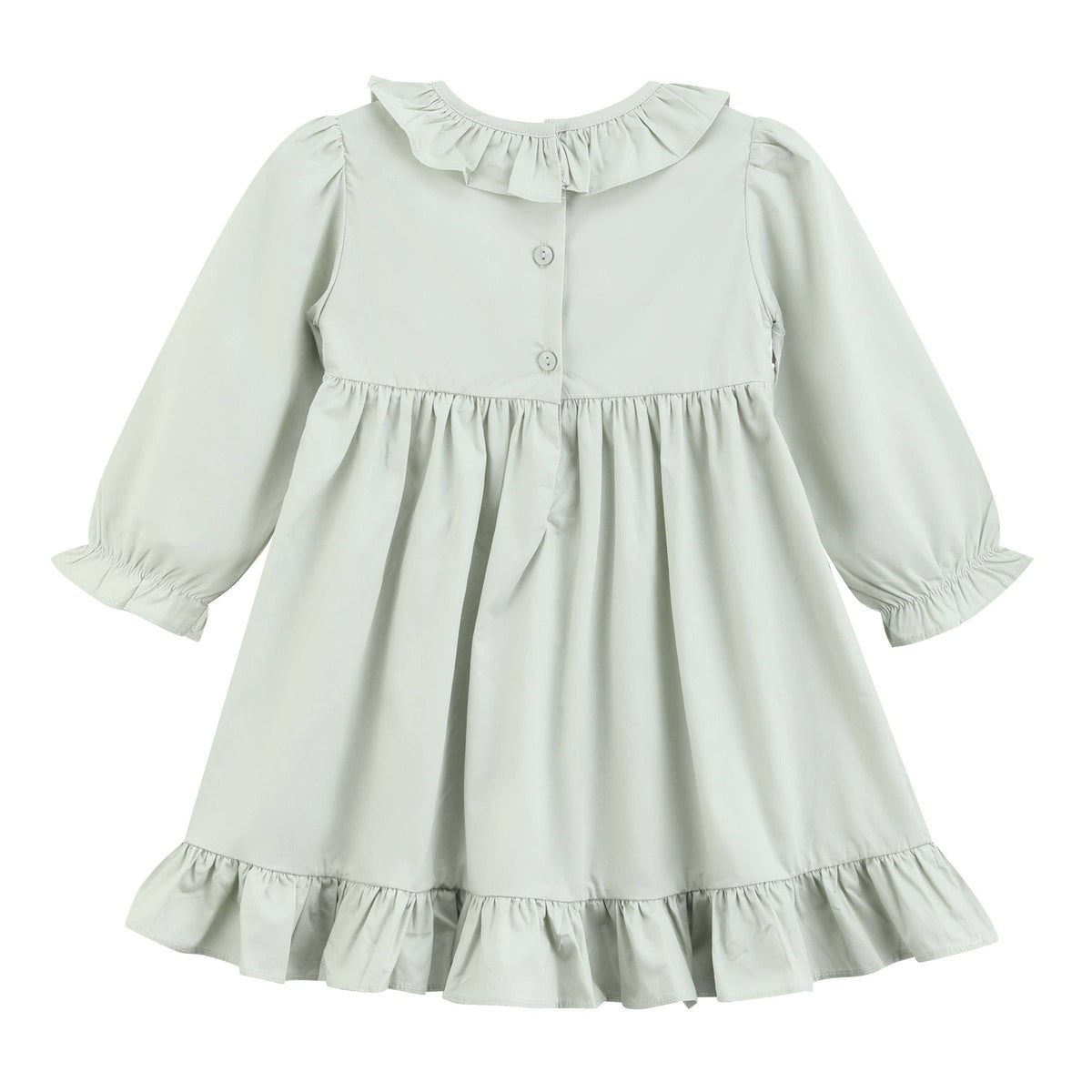 Sage Green Pumpkin Smocked Ruffle Dress