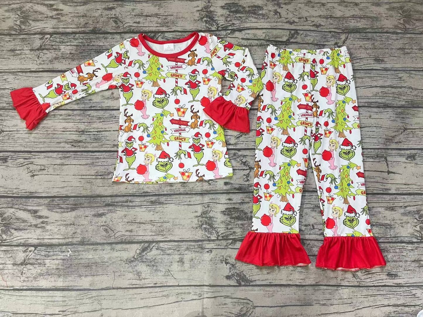Baby Girls Christmas Frog Pants Clothing Sets