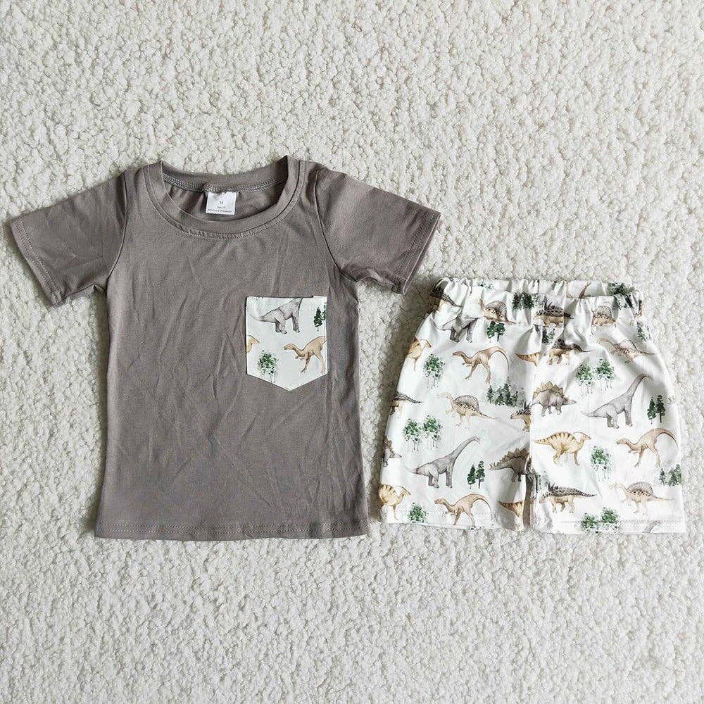 Baby boys summer pocket short sleeve shirt bottom shorts set