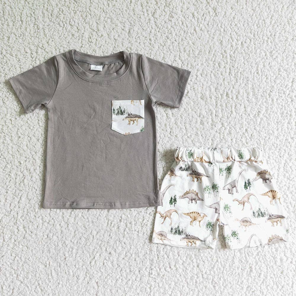 Baby boys summer pocket short sleeve shirt bottom shorts set