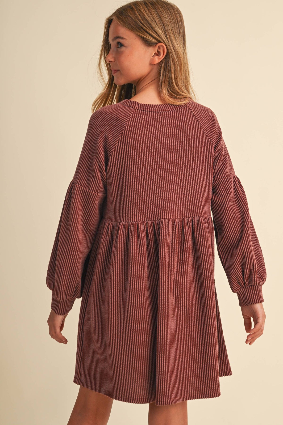 TWEEN KIDS GIRLS BABYDOLL KNIT DRESS (7-14)