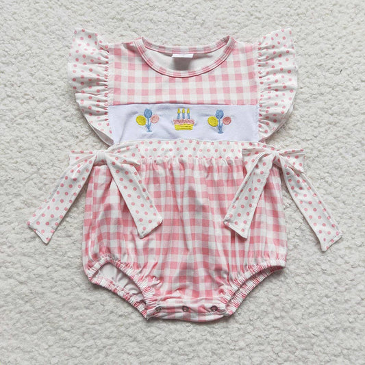 Baby Girls Bow Birthday Rompers
