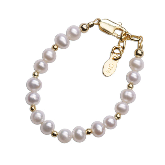 Girls 14K Gold-Plated Pearl Baby Bracelet Children's Jewelry
